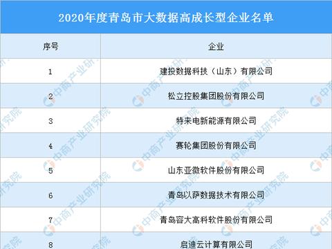 2020年度青島市大數(shù)據(jù)高成長(zhǎng)型企業(yè)名單發(fā)布，數(shù)據(jù)處理與存儲(chǔ)服務(wù)引領(lǐng)行業(yè)風(fēng)向